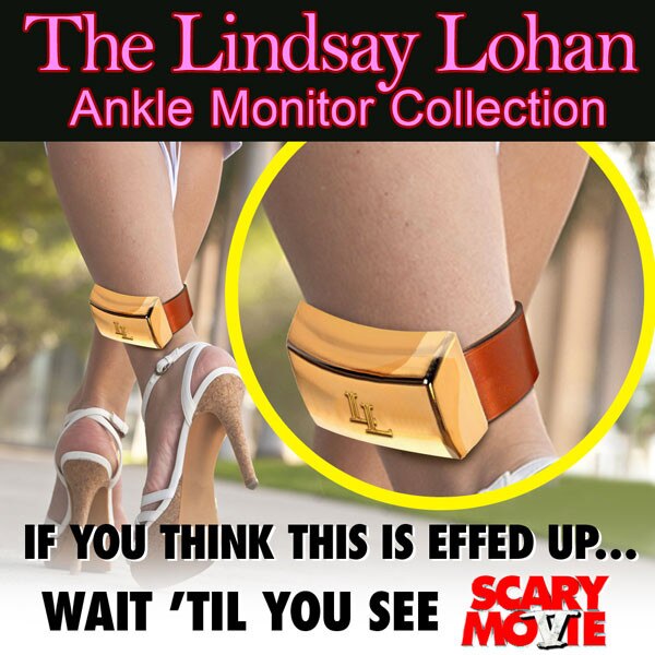 Now reportedly free from house arrest, actress Lindsay Lohan wears a outfit  showing off her long,
